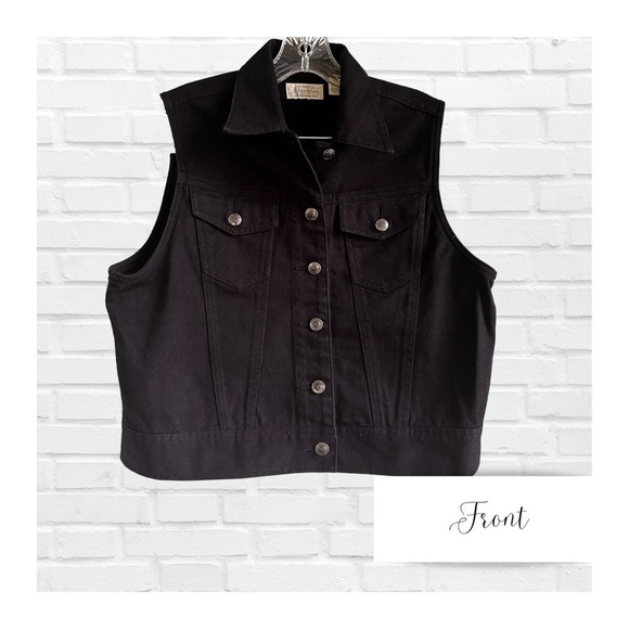 Hand Painted Evil Eye Black Denim Jean Jacket St John’s Bay Size Women’s Med … - Picture 4 of 8